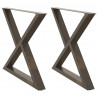 Nogi do stołu jadalnego 2 szt. Naturalna stal 90x(72-73,3) cm Stal