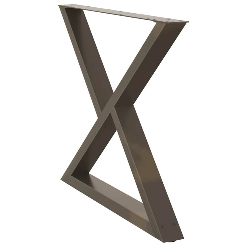Nogi do stołu jadalnego 2 szt. Naturalna stal 90x(72-73,3) cm Stal