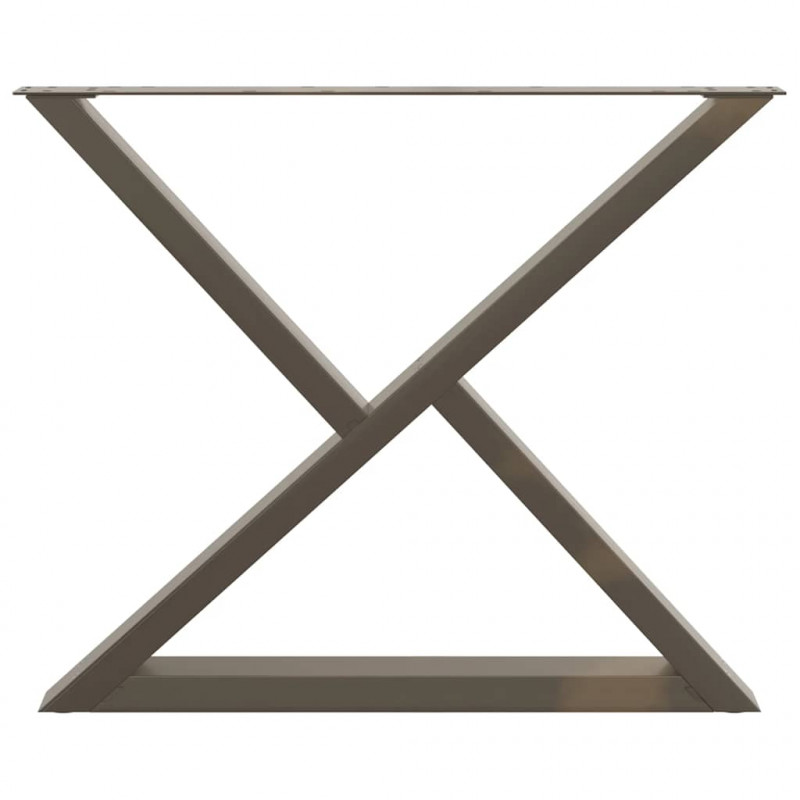 Nogi do stołu jadalnego 2 szt. Naturalna stal 90x(72-73,3) cm Stal