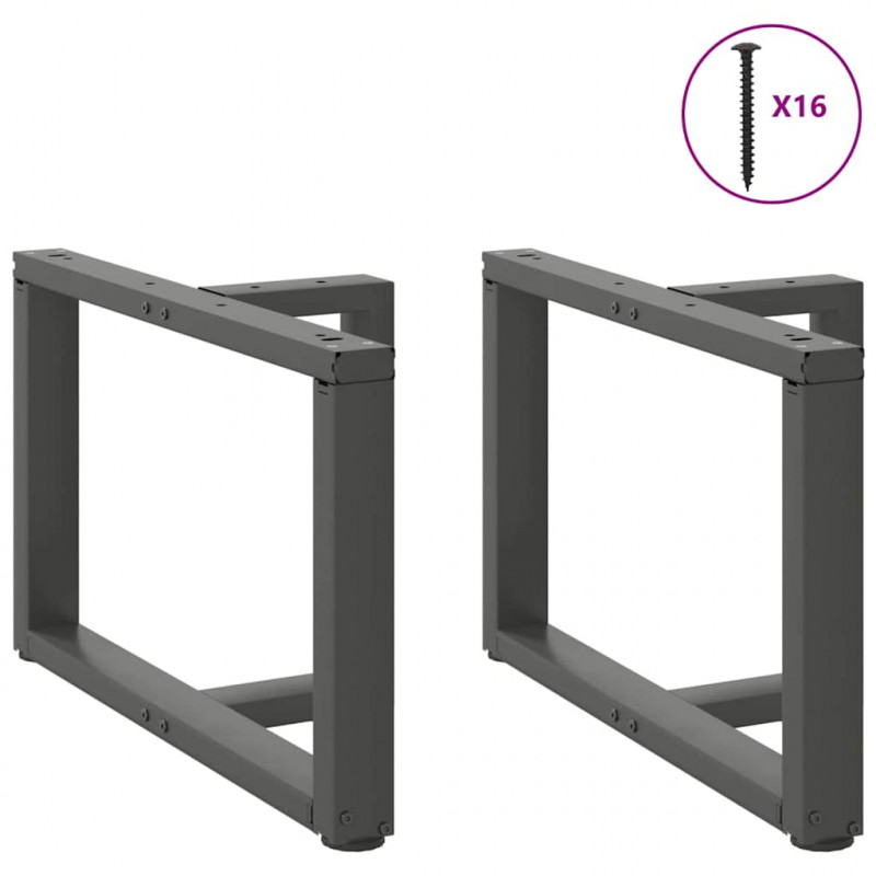 Nogi do stolika kawowego w kształcie litery T 2 szt. Antracyt 70x25x(42-43) cm Stal