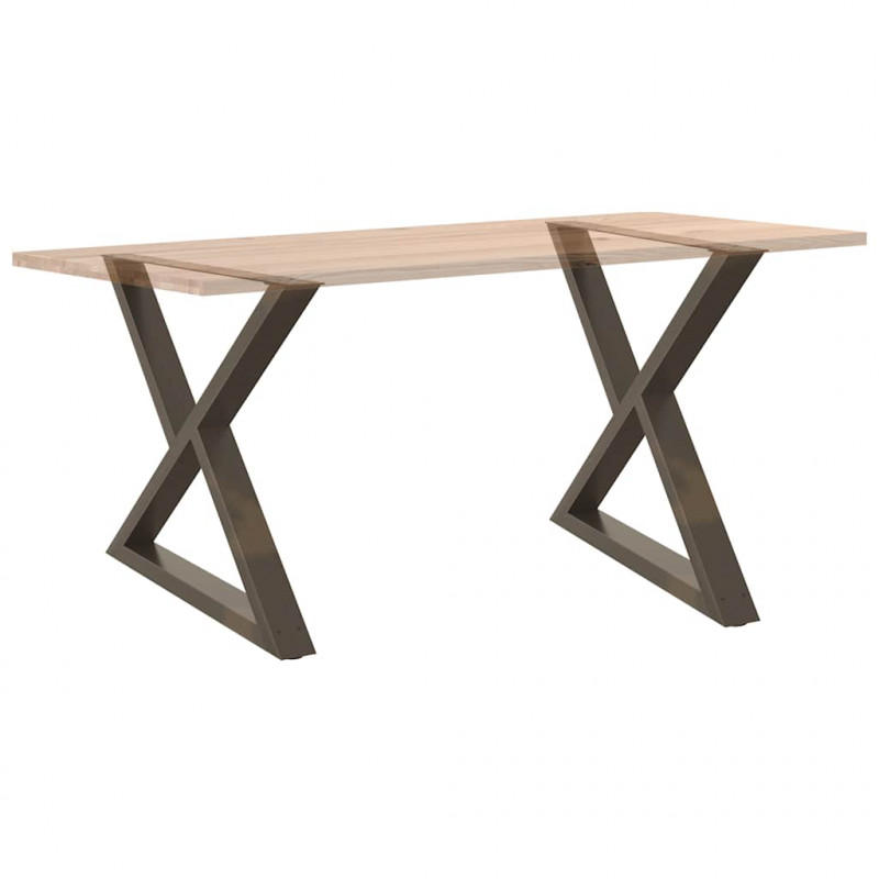 Nogi do stołu jadalnego 2 szt. Naturalna stal 90x(72-73,3) cm Stal