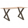 Nogi do stołu jadalnego 2 szt. Naturalna stal 90x(72-73,3) cm Stal