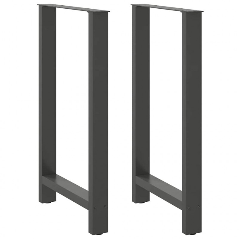Nogi do stołu barowego Antracyt 2 szt. 60x(100-101) cm Stal