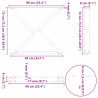 Nogi do stołu jadalnego 2 szt. Naturalna stal 90x(72-73,3) cm Stal