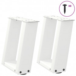 Nogi do stolika kawowego w kształcie litery U 2 szt. Białe 30x(30-31) cm Stal
