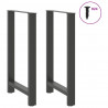 Nogi do stołu barowego Antracyt 2 szt. 60x(100-101) cm Stal