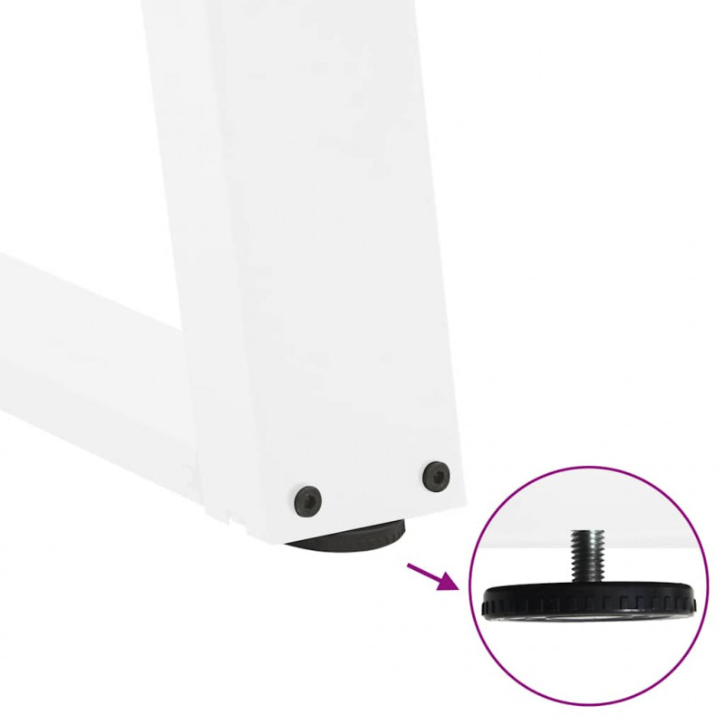 Nogi do stolika kawowego w kształcie litery U 2 szt. Białe 30x(30-31) cm Stal