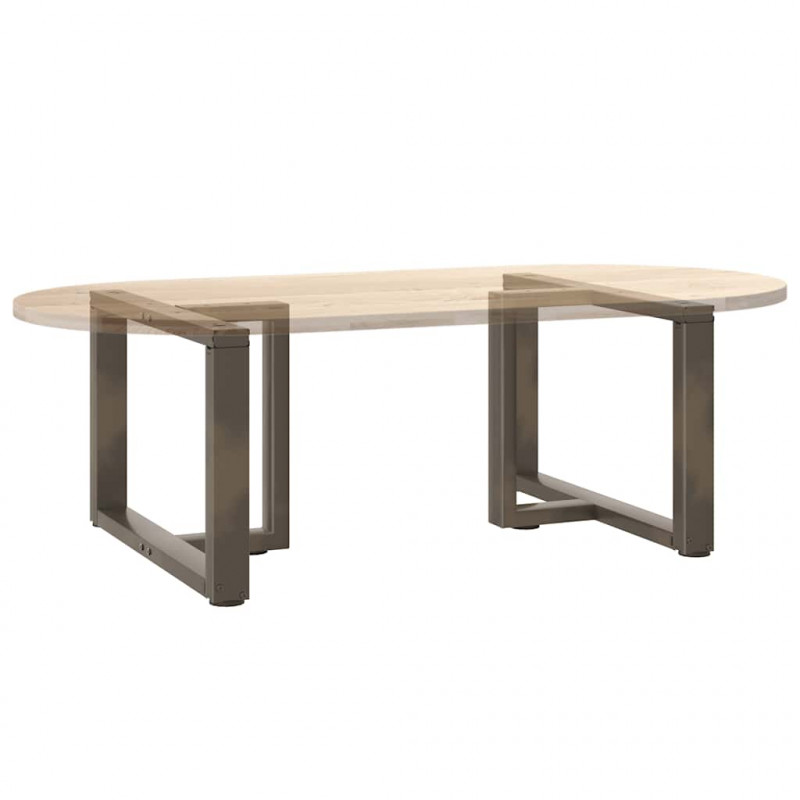Nogi do stolika kawowego w kształcie litery T 2 szt. Czarne 70x25x(42-43) cm Stal