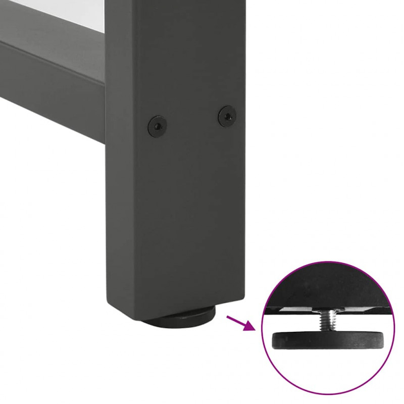 Nogi do stołu barowego Antracyt 2 szt. 60x(100-101) cm Stal