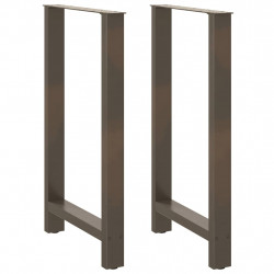 Nogi do stołu barowego Naturalna stal 2 szt. 60x(100-101) cm Stal