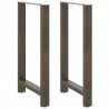 Nogi do stołu barowego Naturalna stal 2 szt. 60x(100-101) cm Stal