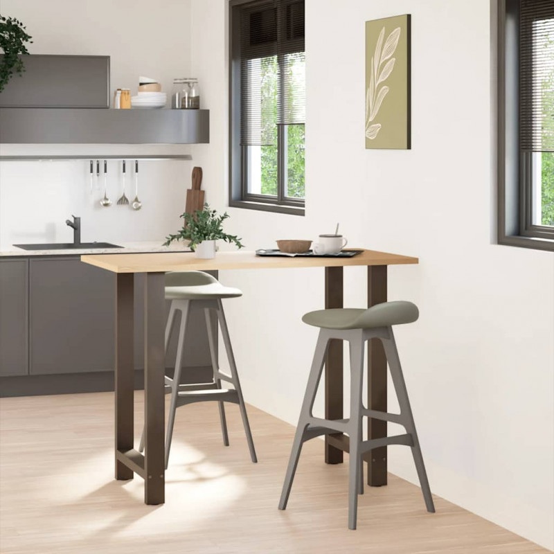 Nogi do stołu barowego Naturalna stal 2 szt. 60x(100-101) cm Stal