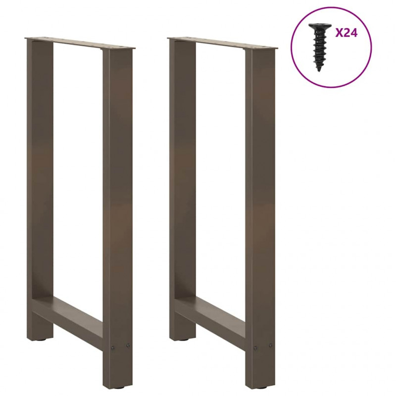 Nogi do stołu barowego Naturalna stal 2 szt. 60x(100-101) cm Stal