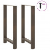 Nogi do stołu barowego Naturalna stal 2 szt. 60x(100-101) cm Stal