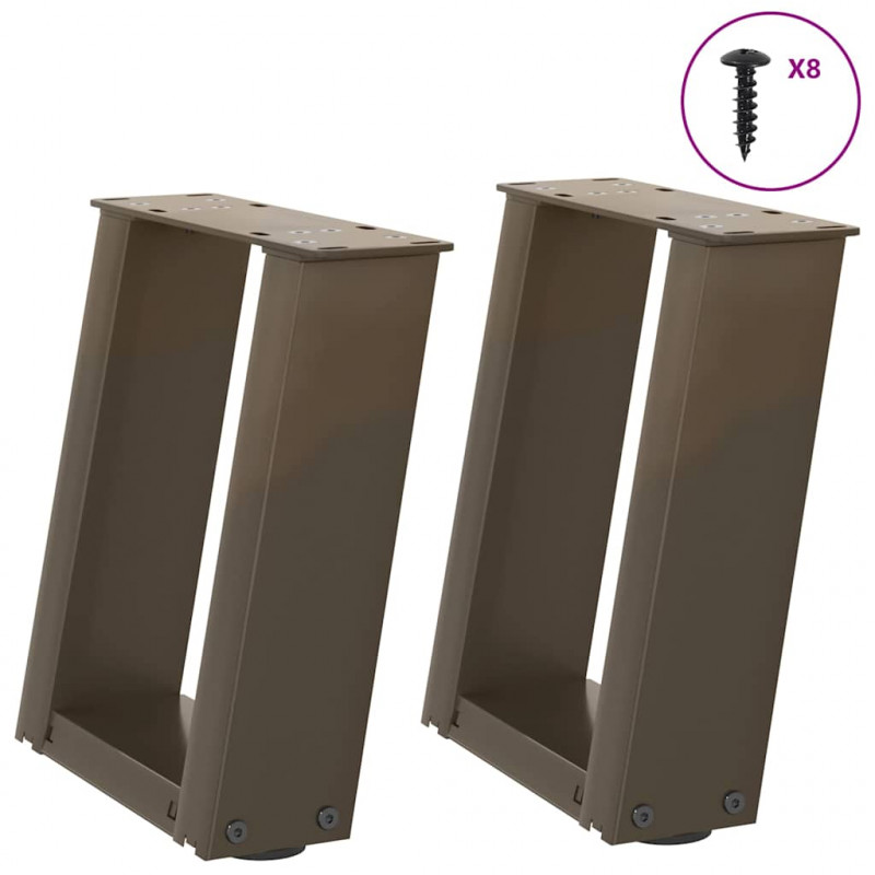 Nogi do stolika kawowego w kształcie litery U 2 szt. Naturalna stal 30x(30-31) cm Stal