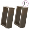 Nogi do stolika kawowego w kształcie litery U 2 szt. Naturalna stal 30x(30-31) cm Stal