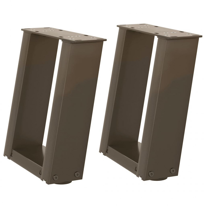 Nogi do stolika kawowego w kształcie litery U 2 szt. Naturalna stal 30x(30-31) cm Stal