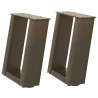 Nogi do stolika kawowego w kształcie litery U 2 szt. Naturalna stal 30x(30-31) cm Stal