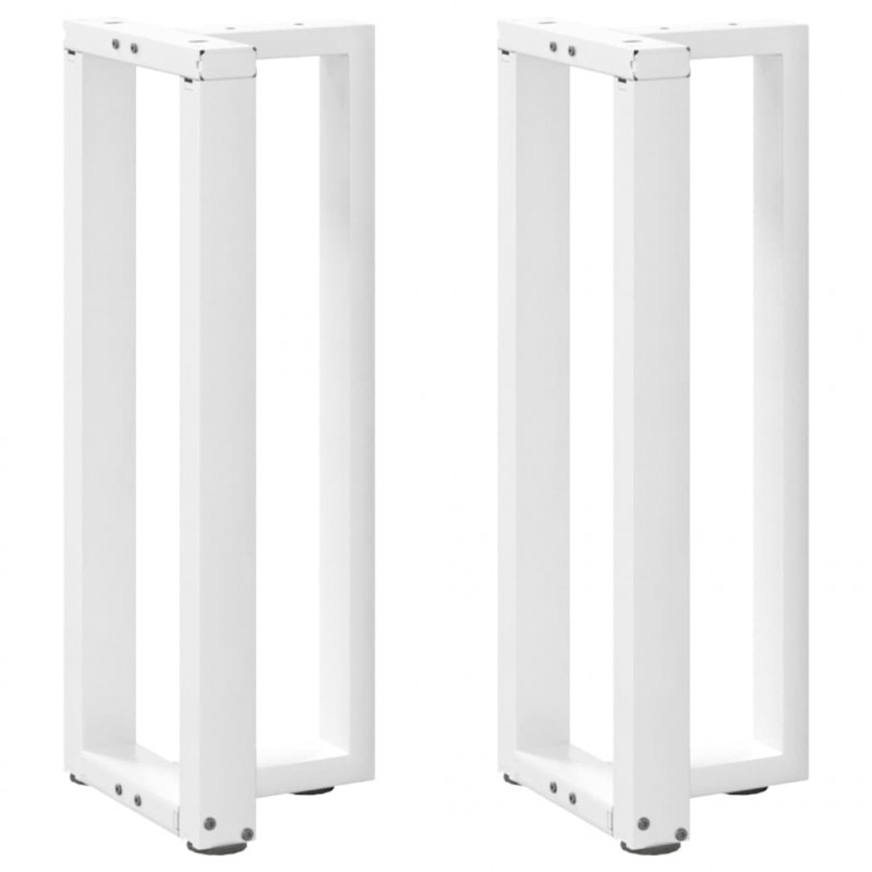 Nogi do stołu konsolowego w kształcie litery T 2 szt. Białe 25x28x(72-73) cm Stal