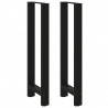 Nogi do stołu barowego czarne 2 szt. 40x(110-111) cm stal