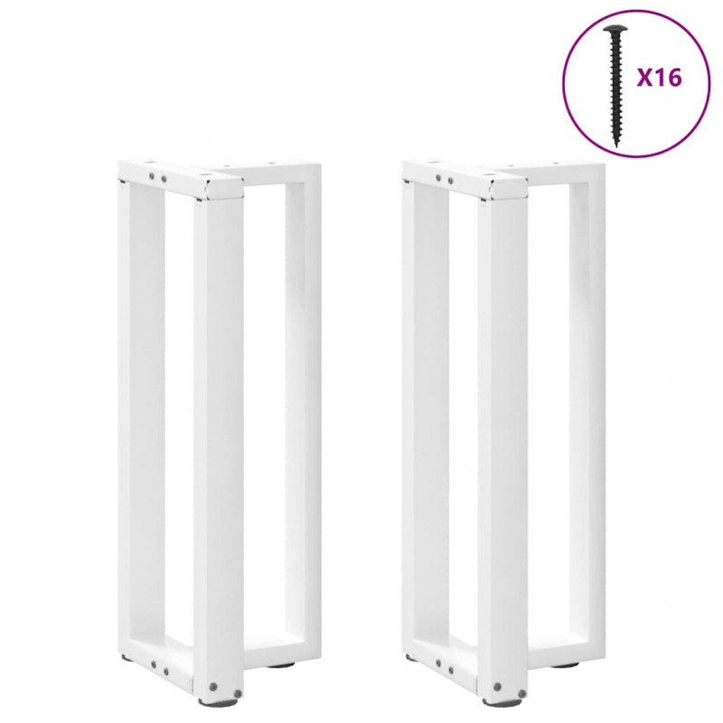 Nogi do stołu konsolowego w kształcie litery T 2 szt. Białe 25x28x(72-73) cm Stal