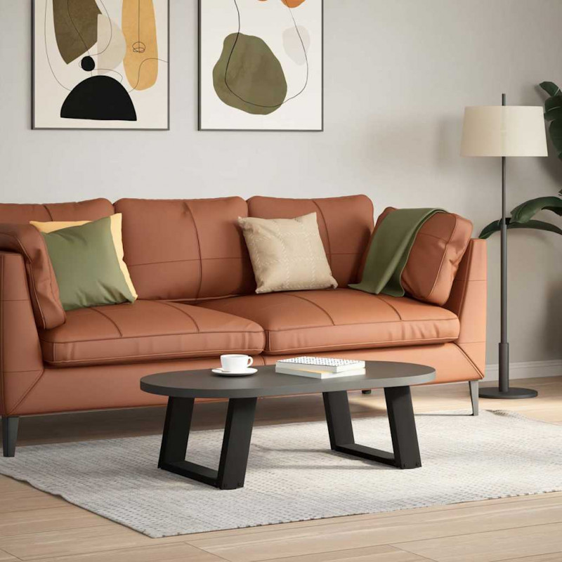Nogi do stolika kawowego w kształcie litery U 2 szt. Czarne 40x(30-31) cm Stal