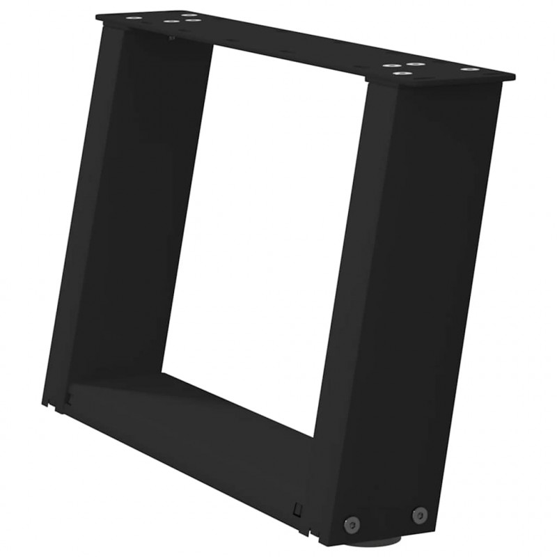 Nogi do stolika kawowego w kształcie litery U 2 szt. Czarne 40x(30-31) cm Stal