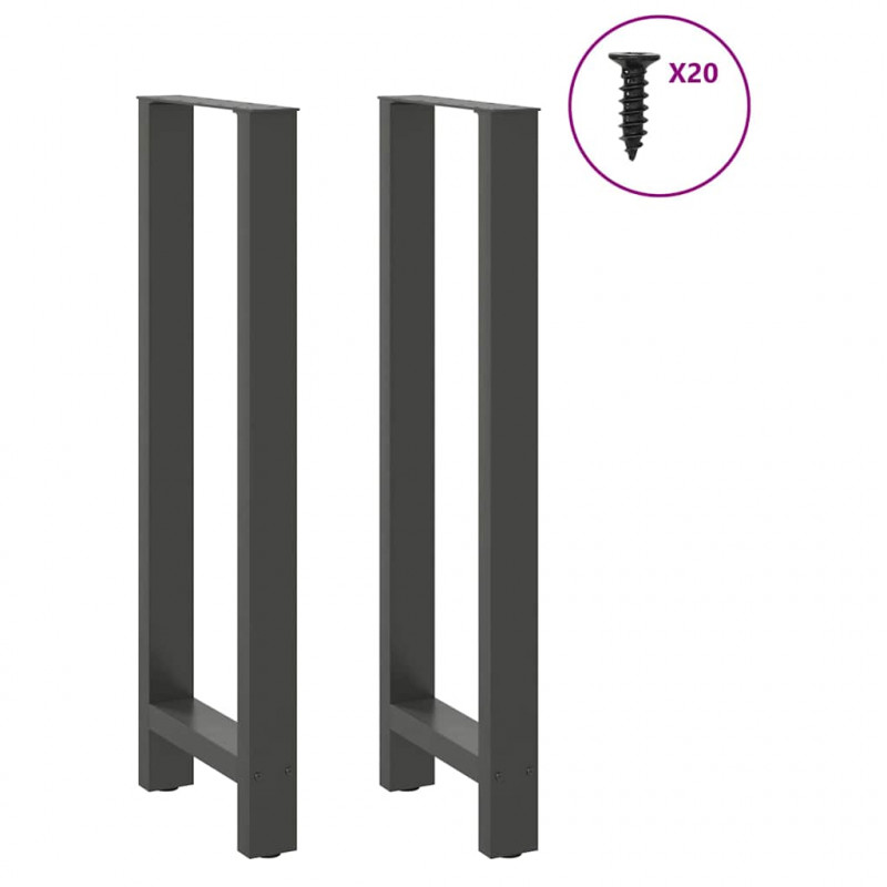 Nogi do stołu barowego Antracyt 2 szt. 40x(110-111) cm Stal