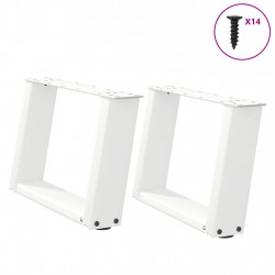 Nogi do stolika kawowego w kształcie litery U 2 szt. Białe 40x(30-31) cm Stal