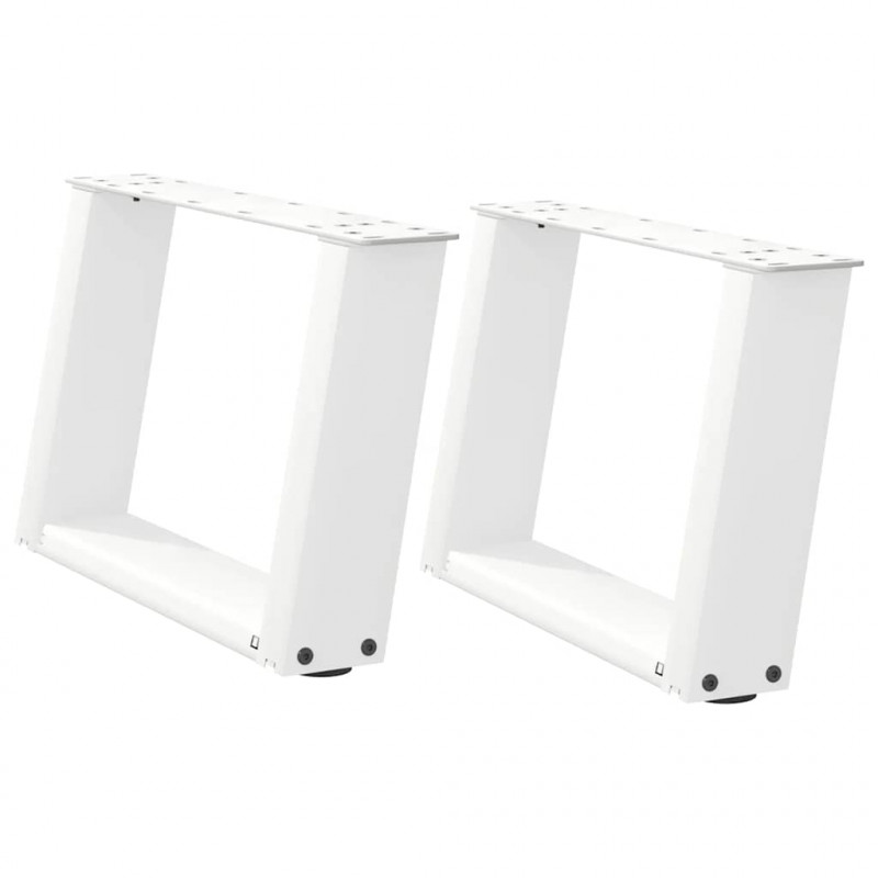Nogi do stolika kawowego w kształcie litery U 2 szt. Białe 40x(30-31) cm Stal