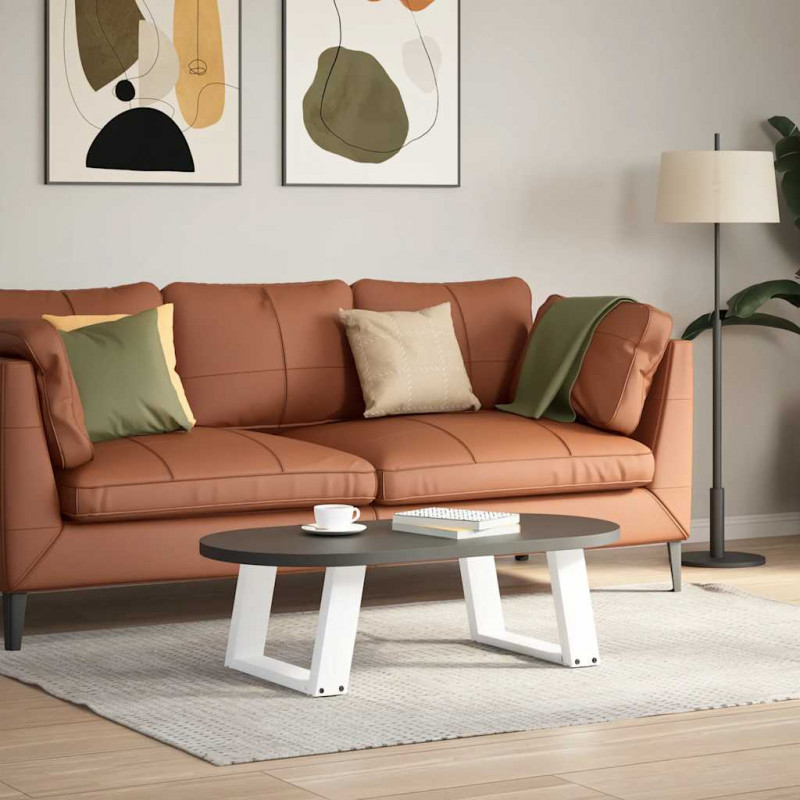 Nogi do stolika kawowego w kształcie litery U 2 szt. Białe 40x(30-31) cm Stal