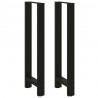 Nogi do stołu barowego czarne 2 szt. 50x(110-111) cm stal