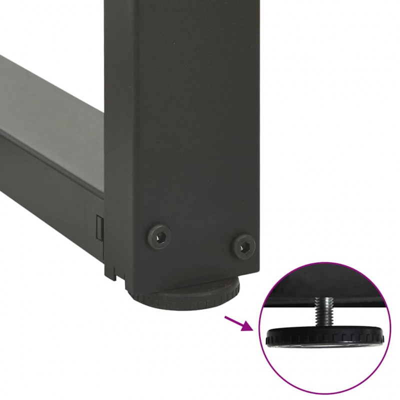 Nogi do stołu konsolowego w kształcie litery T 2 szt. Antracyt 38x25x(72-73) cm Stal