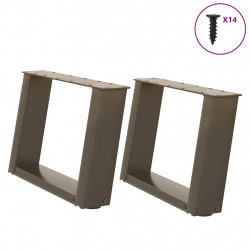 Nogi do stolika kawowego w kształcie litery U 2 szt. Naturalna stal 40x(30-31) cm Stal