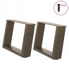 Nogi do stolika kawowego w kształcie litery U 2 szt. Naturalna stal 40x(30-31) cm Stal