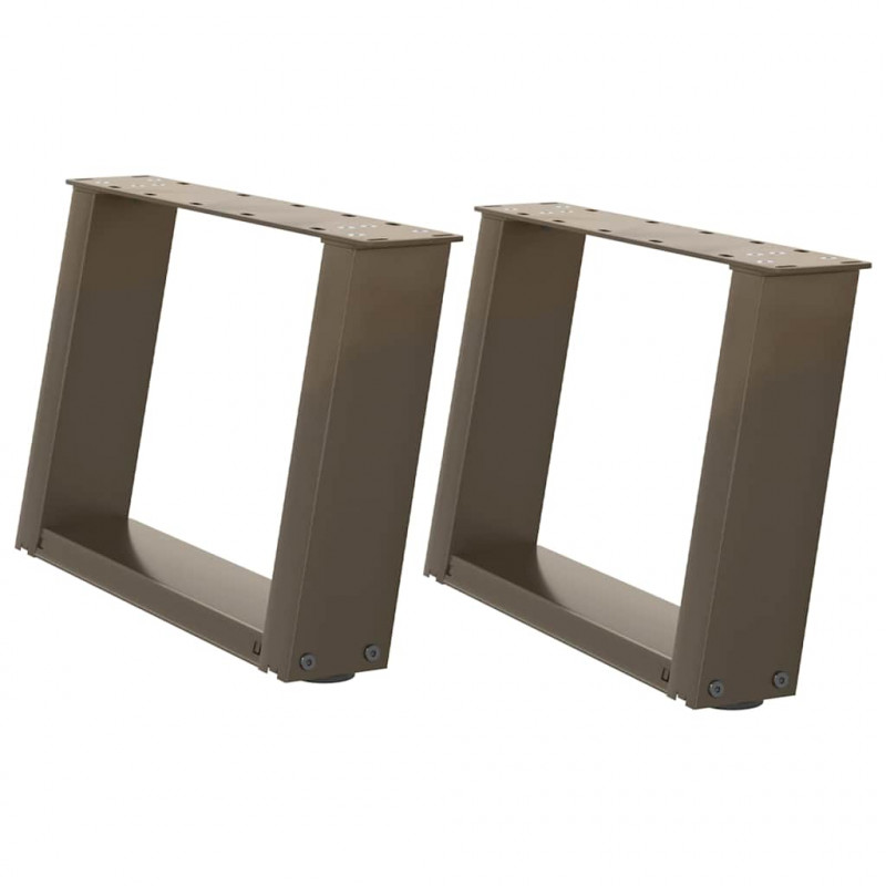Nogi do stolika kawowego w kształcie litery U 2 szt. Naturalna stal 40x(30-31) cm Stal