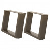 Nogi do stolika kawowego w kształcie litery U 2 szt. Naturalna stal 40x(30-31) cm Stal