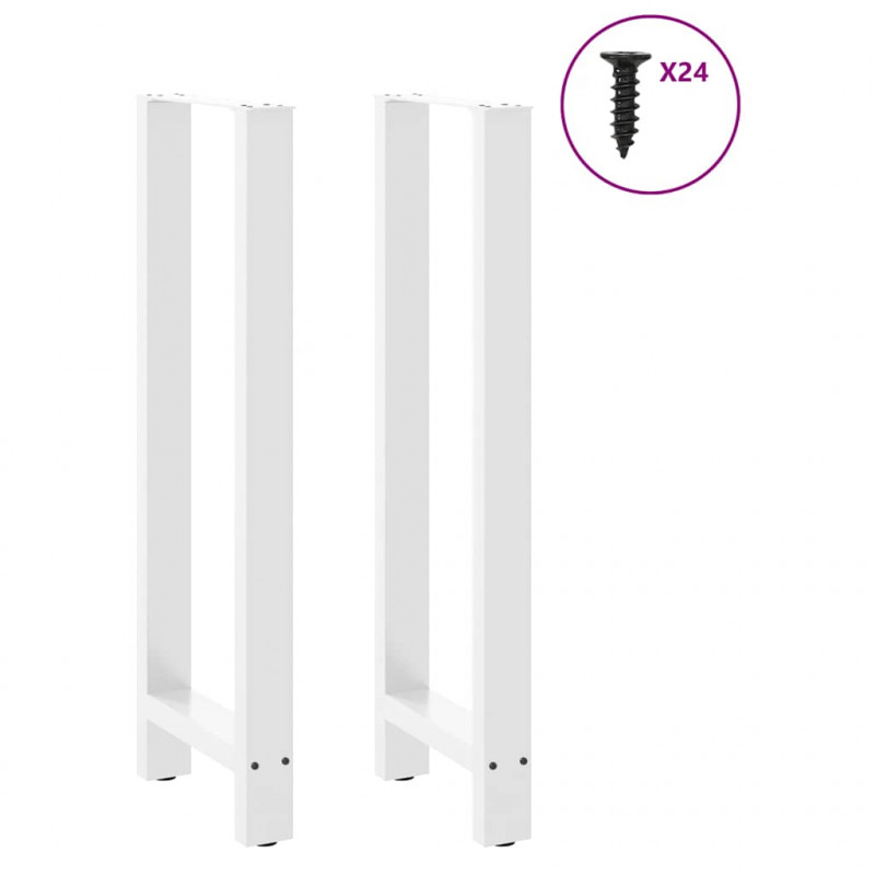 Nogi do stołu barowego białe 2 szt. 50x(110-111) cm stal