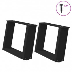Nogi do stolika kawowego w kształcie litery U 2 szt. Czarne 50x(30-31) cm Stal