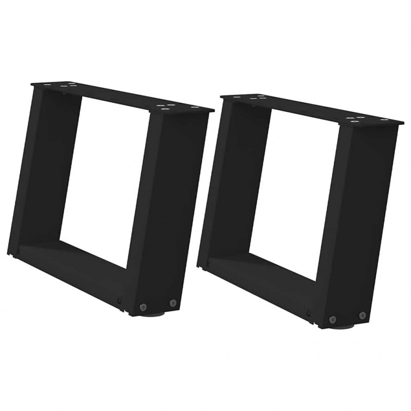 Nogi do stolika kawowego w kształcie litery U 2 szt. Czarne 50x(30-31) cm Stal