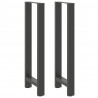 Nogi do stołu barowego Antracyt 2 szt. 50x(110-111) cm Stal