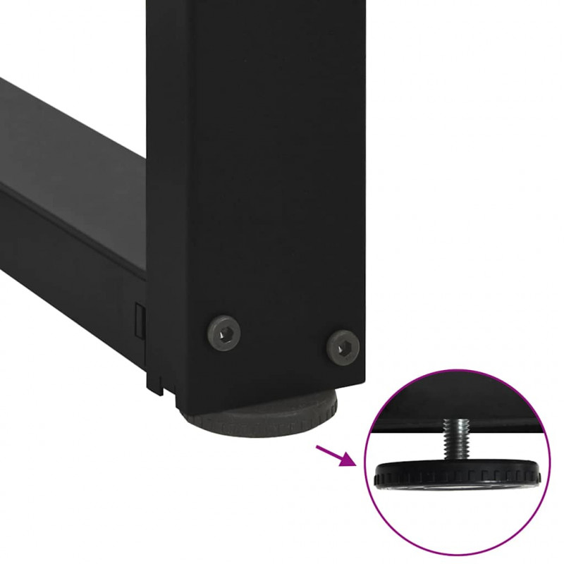 Nogi do stołu jadalnego w kształcie litery T 2 szt. Czarne 50x35x(72-73) cm Stal