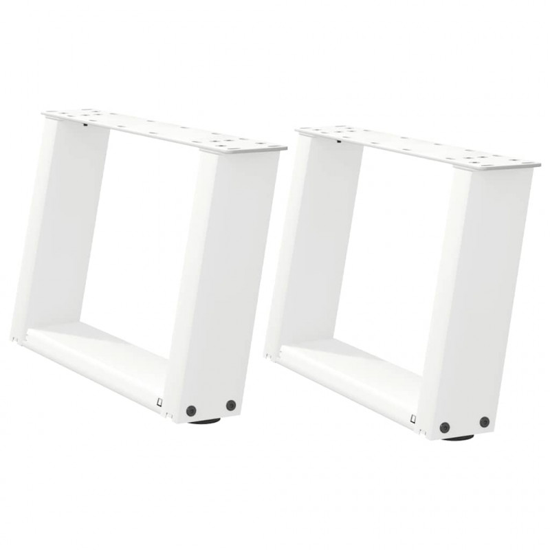 Nogi do stolika kawowego w kształcie litery U 2 szt. Białe 50x(30-31) cm Stal