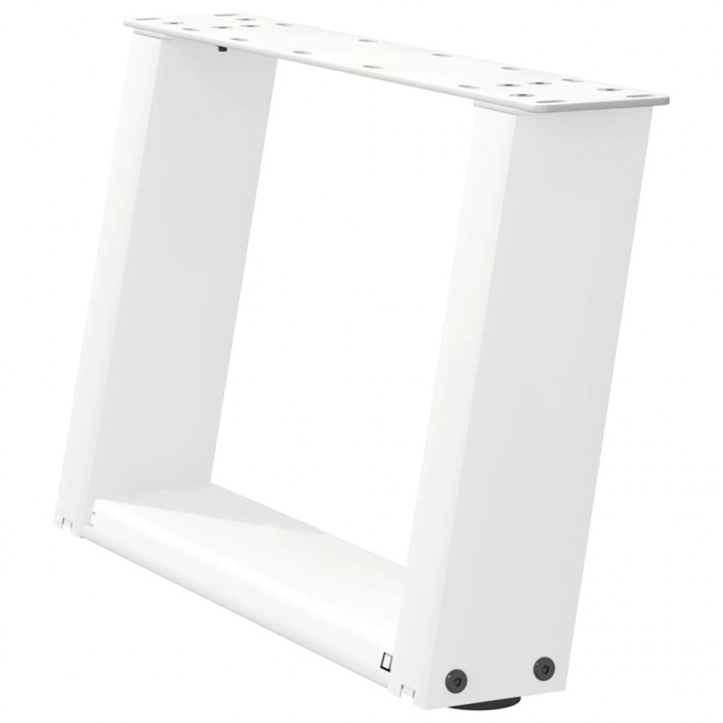 Nogi do stolika kawowego w kształcie litery U 2 szt. Białe 50x(30-31) cm Stal