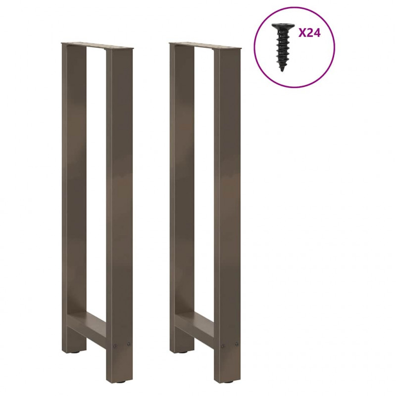 Nogi do stołu barowego Naturalna stal 2 szt. 50x(110-111) cm Stal