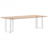 Nogi do stołu jadalnego w kształcie litery T 2 szt. Białe 50x35x(72-73) cm Stal