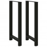 Nogi do stołu barowego czarne 2 szt. 60x(110-111) cm stal