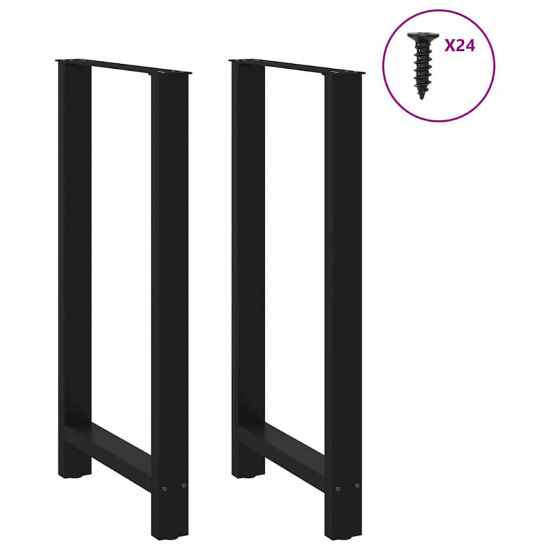 Nogi do stołu barowego czarne 2 szt. 60x(110-111) cm stal
