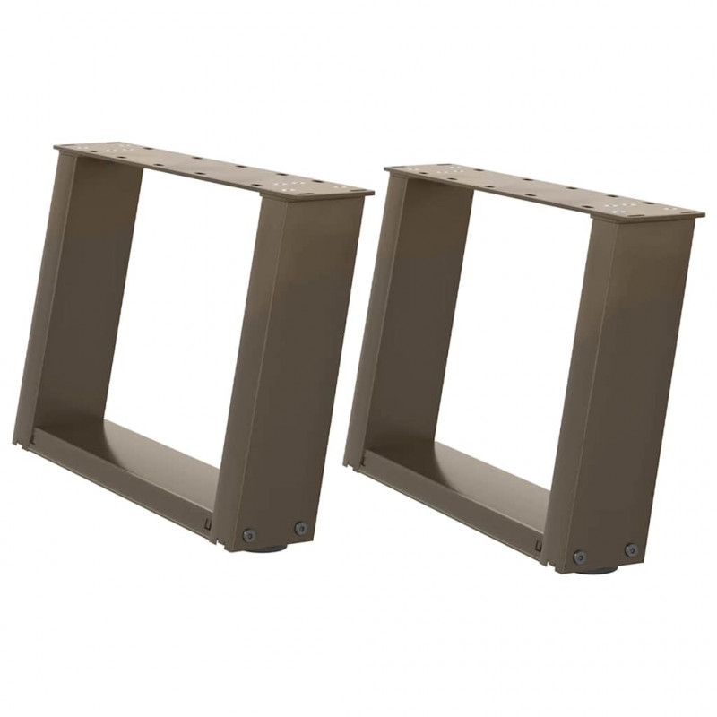 Nogi do stolika kawowego w kształcie litery U 2 szt. Naturalna stal 50x(30-31) cm Stal