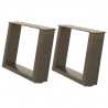 Nogi do stolika kawowego w kształcie litery U 2 szt. Naturalna stal 50x(30-31) cm Stal